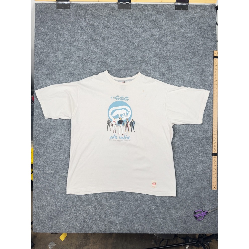 Vintage Ecko Unltd Black Rhino Exhibit Speed Racer Go Go Go Tee XXL White 2000s